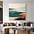 cheap Abstract Paintings-Handmade Original Blue ocean Oil Painting On Canvas  Abstract Art  Painting for Home Decor With Stretched Frame/Without Inner Frame Painting