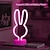 billige Dekorative lys-påskelys kreativ kaninformet neonskilt med holder base usb eller batteridrevet påskedekor lys til bord soverom påske babyrom barnehage rom dekorasjon bursdagsgave