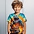abordables t-shirts 3d pour garçon-Garçon 3D Dinosaure Tee-shirts Chemise Manche Courte 3D effet Eté Actif Sportif Mode Polyester Enfants 3-12 ans Col Ras du Cou Extérieur Casual du quotidien Standard
