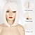 ieftine Peruci Costum-peruci bob albe pentru femei perucă albă scurtă cu breton peruci bob drepte perucă sintetică cosplay pentru petrecere zilnică