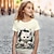 olcso Felsők-lányok 3d macska pólók rövid ujjú 3d print nyári aktív divat aranyos poliészter gyerekek 3-12 éves korig nyakú, szabadtéri alkalmi mindennapi viselet