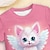 Недорогие 3D-пижамы для девочек-футболка для девочек с 3D-мультяшным котом &amp; Шорты, пижамный комплект, розовый, с короткими рукавами, 3d принтом, летние, активные, модные, милые, из полиэстера, для детей от 3 до 12 лет, с круглым