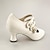 cheap Women&#039;s Heels-Women&#039;s Wedding Shoes Pumps Oxfords Ladies Shoes Valentines Gifts Brogue Vintage Shoes Party Outdoor Valentine&#039;s Day Imitation Pearl Kitten Heel Pointed Toe Elegant Vintage Leather Buckle White