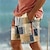 abordables Shorts imprimés pour hommes-plaid color block complexe pour hommes short imprimé 3d maillot de bain taille élastique cordon de serrage avec doublure en maille aloha style hawaïen vacances plage s à 3xl