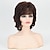 cheap Older Wigs-Brown Short Wavy Wigs for White Women with Bangs Medium Shaggy Wave Curly Wig Layered Natural Looking Synthetic Daily Party Wig