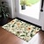billiga Dörrmattor-grön gul blommig dörrmatta golvmattor tvättbara mattor köksmatta halkfri oljesäker matta inomhus utomhusmatta sovrumsinredning badrumsmatta entrématta