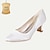 abordables Zapatos de boda-Mujer Zapatos de boda Zapatos de novia Talón de bloque Dedo Puntiagudo Minimalismo Satén Mocasín Negro Blanco Marfil