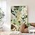 abordables Peintures fleurs/botaniques-Mintura – peintures à l'huile sur toile abstraites faites à la main, fleurs vertes, décoration murale, image moderne pour la décoration de la maison, peinture roulée sans cadre, non étirée