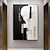 billiga Människomålningar-original svartvit figur oljemålning vit texturerad oljemålning modern abstrakt akryl väggkonst svart handmålad målning present utan ram