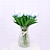 Недорогие Домашнего декора-dallisten 10 шт. персиковые искусственные тюльпаны шелковые цветы с длинным стеблем и зелеными листьями искусственные цветы украшение для вазы, свадебной вечеринки, кухни, офиса, дома, спальни, стола,