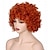 cheap Costume Wigs-ColorGround Short Fluffy Curly Orange Red Cosplay Wig Women Costume for Halloween