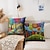 cheap Floral &amp; Plants Style-Colorful Landscape Double Side Cushion Cover 1PC Decorative Square Throw Pillow Cover Pillowcase for Bedroom Livingroom Indoor Cushion for Sofa Couch Bed Chair