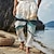 cheap Printed Pants-Color Block Men&#039;s Resort 3D Printed Casual Pants Trousers Elastic Waist Drawstring Loose Fit Straight-Leg Summer Beach Pants S TO 3XL
