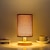 Недорогие Настольные лампы-Настольная лампа, прикроватная тумбочка, простая настольная лампа, тканевая деревянная настольная лампа для спальни, гостиной, офиса, кабинета