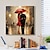 olcso Portrék-séta az esőben feszített vászon kézzel festett falművészet színes absztrakt pop art design szerelmese esernyővel sétál az esőben feszített vászon