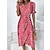 cheap Print Dresses-Women&#039;s Wrap Dress Floral Ditsy Floral Button Print V Neck Midi Dress Classic Daily Vacation Short Sleeve Summer Spring
