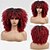 abordables Perruques de carnaval-perruques bouclées rouges pour femmes noires perruque bouclée crépue rouge avec frange perruque synthétique afro bouclée de 14 pouces pour une utilisation quotidienne perruques de carnaval