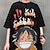 baratos Cosplay para o Dia a Dia &amp; T-shirts-One Piece Monkey D. Luffy Japonesa/Curta Desenho Mangá Anime Arte Gráfica Para Casal Homens Mulheres Adulto Carnaval Baile de Máscaras Hot Stamping Casual / Diário