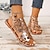 voordelige Damessandalen-Dames Sandalen Boho Romeinse schoenen Dagelijks Strand Zomer Platte hak Bohemen Vintage Casual PU Gesp Zwart Goud Bruin