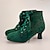 cheap Women&#039;s Boots-Women&#039;s Boots Plus Size Heel Boots Party Outdoor Valentine&#039;s Day Booties Ankle Boots Lace Kitten Heel Round Toe Elegant Vintage Fashion Lace Lace-up Black Red Green