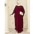 economico Musulmano arabo-Per donna Vestiti Abaya Abito caftano Dubai islamico Arabo arabo musulmano Ramadan Tinta unica Per adulto Abito