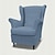 זול IKEA כיסויים-כיסוי כיסא כנף strandmon 100% כותנה פנמה אורגנית כיסוי לכורסא עם כיסוי משענת יד סדרת איקאה