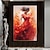 baratos Pinturas de Pessoas-Flemenco dançarina vestido vermelho pintados à mão pintura a óleo abstrata arte de parede sem moldura figura de lona menina presente para decoração de parede de casa