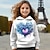 cheap Girl&#039;s 3D Hoodies&amp;Sweatshirts-Valentines Girls&#039; 3D Heart Feathers Hoodie Pullover Long Sleeve 3D Print Spring Fall Active Fashion Cute Polyester Kids 3-12 Years Hooded Outdoor Casual Daily Regular Fit