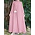 voordelige Arabische moslim-Dames Jurken Abaya Kaftan-jurk Dubai Islamitisch Arabisch Arabisch Moslim Ramadan Effen Kleur Volwassenen Kleding