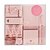 abordables Cuadernos y planificadores-Kit de papelería de oro rosa, juego de regalo, Bloc de notas adhesivas, pluma estilográfica, mini cuaderno, insignia, clips de carpeta de papel, suministros de oficina rosa