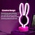 cheap Decorative Lights-Easter Light Creative Rabbit Shaped Neon Signs With Holder Base USB or Battery Powered Easter Decor Light for Table Bedroom Easter Baby Room Nursery Room Decoration Birthday Gift