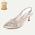 זול נעלי חתונות-בגדי ריקוד נשים נעלי חתונה משאבות נעלי בלינג בלינג סלינגבק נעלי כלה ריינסטון עקב קצר בוהן מחודדת אלגנטית סטן אבזם לבן קריסטל כסף