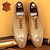 abordables Oxfords Homme-chaussures habillées pour hommes élégantes en cuir de ton floral en relief doré oxford jaune noir