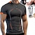 billige Mænd-sæt med kompressionsskjorte til mænd løbeskjorte kortærmet t-shirt bærbar USB genopladelig proteinshakerflaske 2 stk aktivtøj til mænd mode sport