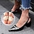 billige Sko &amp; Tasker-kvinders hæle pumps sandaler valentines gaver blokhæl fest arbejde dagligt spids tå elegant minimalisme kunstlæder pu ankelrem sort brun med 1 par front fodpuder komfort