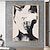 billiga Människomålningar-abstrakt konst svart och vit modern väggkonst handmålad väggkonst man ansikte heminredning heminredning utan ram