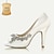 preiswerte Hochzeitsschuhe-Damen Hochzeit Schuhe Glitzer Kristall Pailletten Juwelen Brautschuhe Strass Stöckelschuh Peep Toe Klassisch Satin Schwarz Weiß Elfenbein