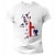 olcso Férfi grafikus póló-USA Franciaország Egyesült Királyság férfi grafikus pamut póló sport klasszikus alkalmi ing rövid ujjú kényelmes póló sport szabadtéri nyaralás nyári divattervező ruházat