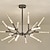 abordables Éclairages pour îlot-suspension led 12/15/18 lumières 105 cm spoutnik design cluster design lustre acrylique industriel noir moderne style nordique blanc chaud couleur de la lumière style nordique chambre salle à manger