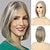 billiga äldre peruk-grå kort bob peruk för vita kvinnor blandad brun bob peruk ombre silver rak bob peruk värmebeständig syntetisk hår peruk