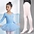 levne Taneční oblečení-dámské outfity dětské taneční oblečení baletní sukně čisté barvy pletený tyl dívčí výkonnostní trénink dlouhý rukáv tyl ze směsi bavlny s pevnými ponožkami