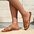 billige Sandaler til kvinner-Dame Sandaler Tøfler Store størrelser Daglig Sommer Flat hæl minimalisme Fuskelær Mørkebrun Svart Hvit