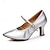 ieftine Pantofi și genți-Pentru femei Sală Dans Pantofi Moderni Interior Profesional Vals Călcâi Culoare solida Buclă Argintiu Alb