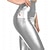 cheap Historical &amp; Vintage Costumes-Metallic Slim Fit Yoga Pants With Pocket, Running Sports Workout Stretchy Leggings, Women&#039;s Activewear