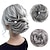 cheap Chignons-3pcs Chignons Messy Bun Large Scrunchies Wavy Curly Synthetic Silver Grey Ponytail Hair Extensions Thick Updo Hair Pieces Set for Women Girls Kids