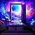 cheap Blacklight Tapestries-Blacklight Tapestry UV Reactive Glow in the Dark Colorful Painting Door Trippy Misty Nature Landscape Hanging Tapestry Wall Art Mural for Living Room Bedroom