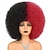 abordables Pelucas para disfraz-Pelucas afro rojas de pelo para mujeres negras, sin cola, pelucas afro rizadas de 10 pulgadas, pelucas sintéticas burdeos para fiesta diaria, disfraz de cosplay, uso en halloween