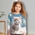 cheap Girl&#039;s 3D T-shirts-Girls&#039; 3D Cat Tee Shirt Pink Long Sleeve 3D Print Spring Fall Active Fashion Cute Polyester Kids 3-12 Years Crew Neck Outdoor Casual Daily Regular Fit