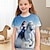 preiswerte 3D-T-Shirts für Mädchen-3D-Prinzessin-T-Shirt für Mädchen, kurzärmelig, 3D-Druck, Sommer, aktiv, modisch, niedlich, Polyester, Kinder 3–12 Jahre, Rundhalsausschnitt, Outdoor, lässig, täglich, normale Passform