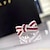 levne Prsteny-valentýnský nádherný prsten postříbřený roztomilý uzel design dlážděný zářící zirkon perfektní dárek k narozeninám pro ženské každodenní oblečení